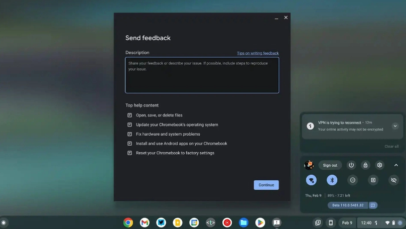 谷歌正式推出ChromeOS 110 更新，新增多种功能2